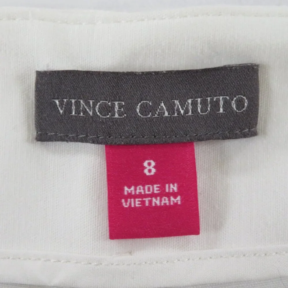 Vince Camuto Stretch Cotton Ankle Pants Bright White Solid Size 8 - Picture 4 of 5